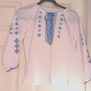 Embroided Top Blouse New no tags